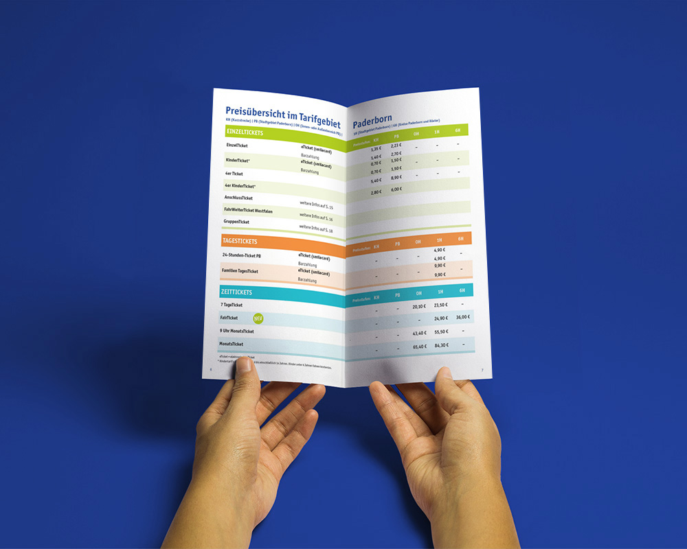 SILBERWEISS – PaderSprinter Tarifbroschüre