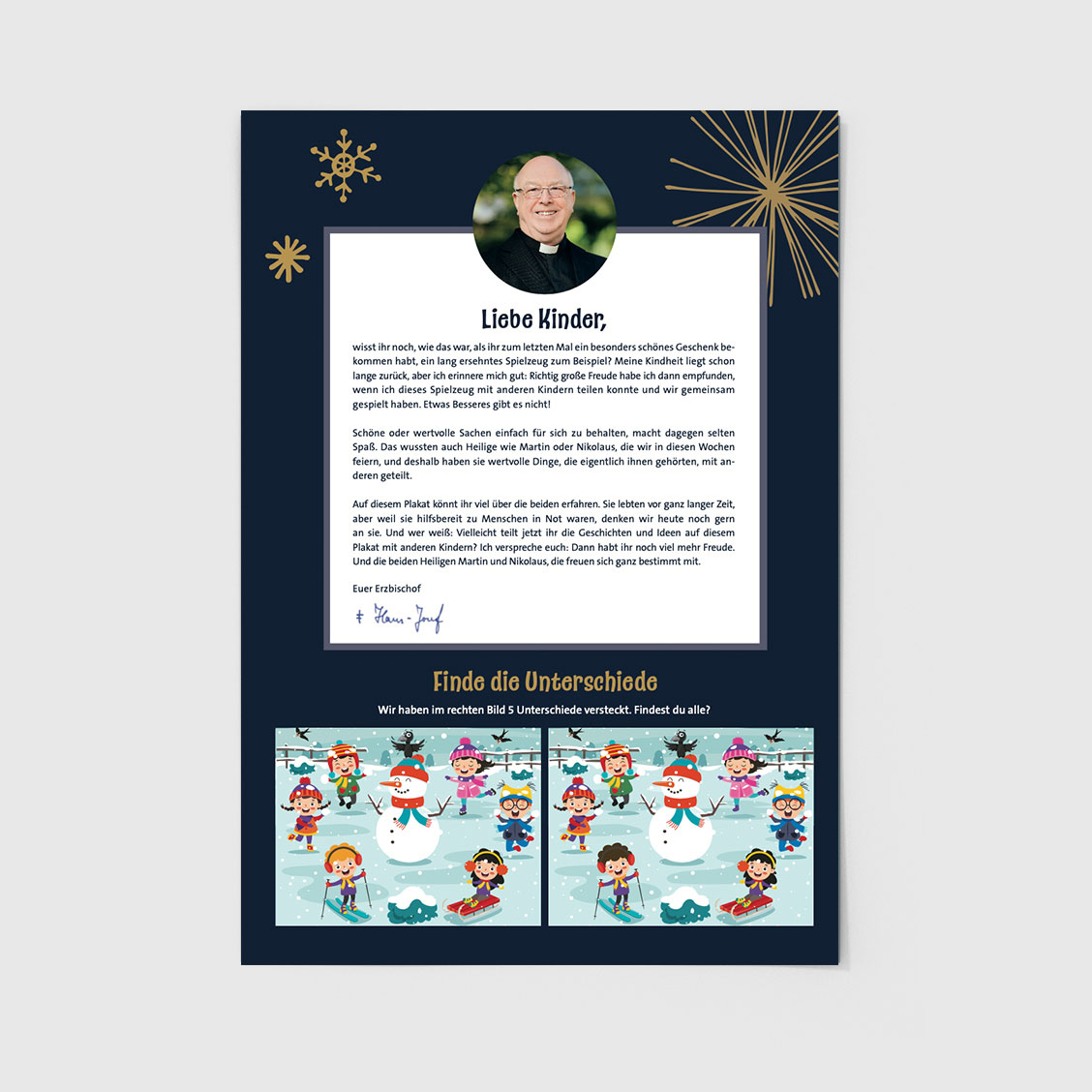 Rueckseite des Adventsheftes für das Erzbistum Paderborn