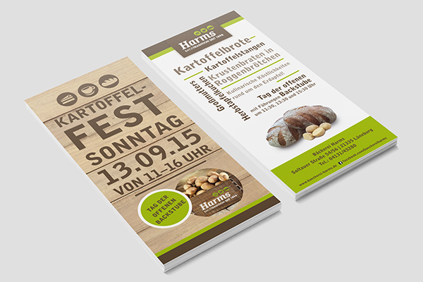 Bäckerei Harms - Flyer Gestaltung