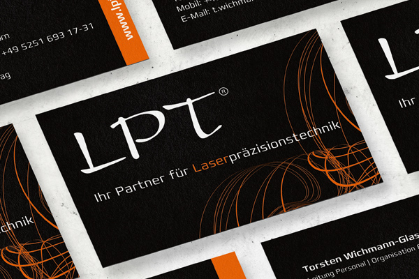 Visitenkarten für die Firma LPT - Laserpräsizionstechnik