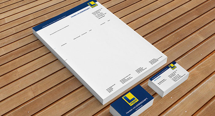 Briefpapier und Visitenkarte - Lüning