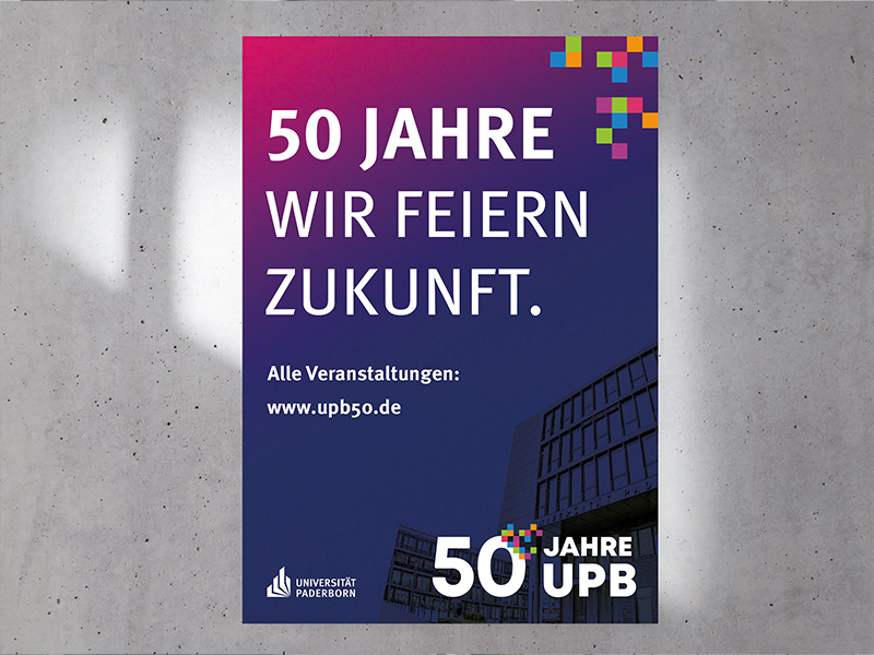 Plakate zum 50 jährigen Jubiläum der Universität Paderborn