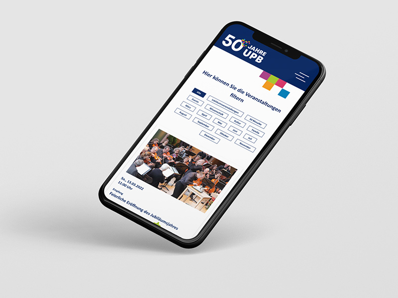 Responsive Website zum 50 jährigen Jubiläum der Universität Paderborn